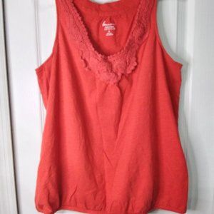 Lane Bryant Tank Top Womens 16 Red Scoop Neck